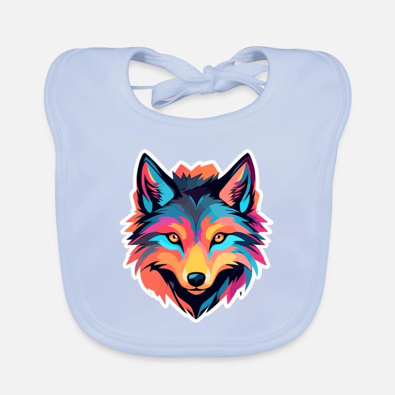 Wolf Zeichnung Baby Bio-Lätzchen