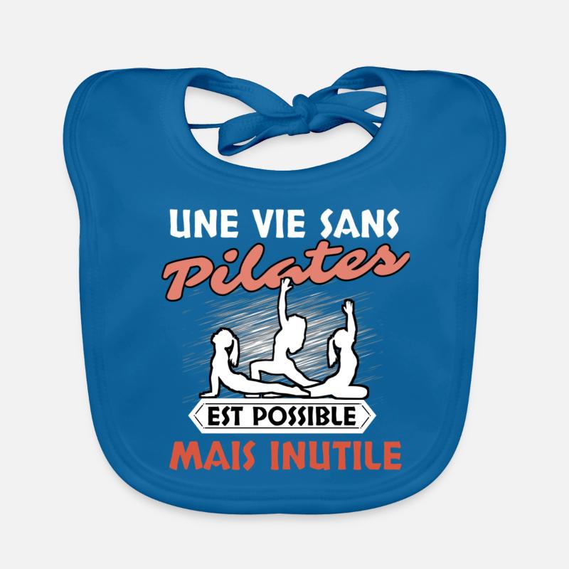 Pilates - Bavoir bio Bébé - bleu paon