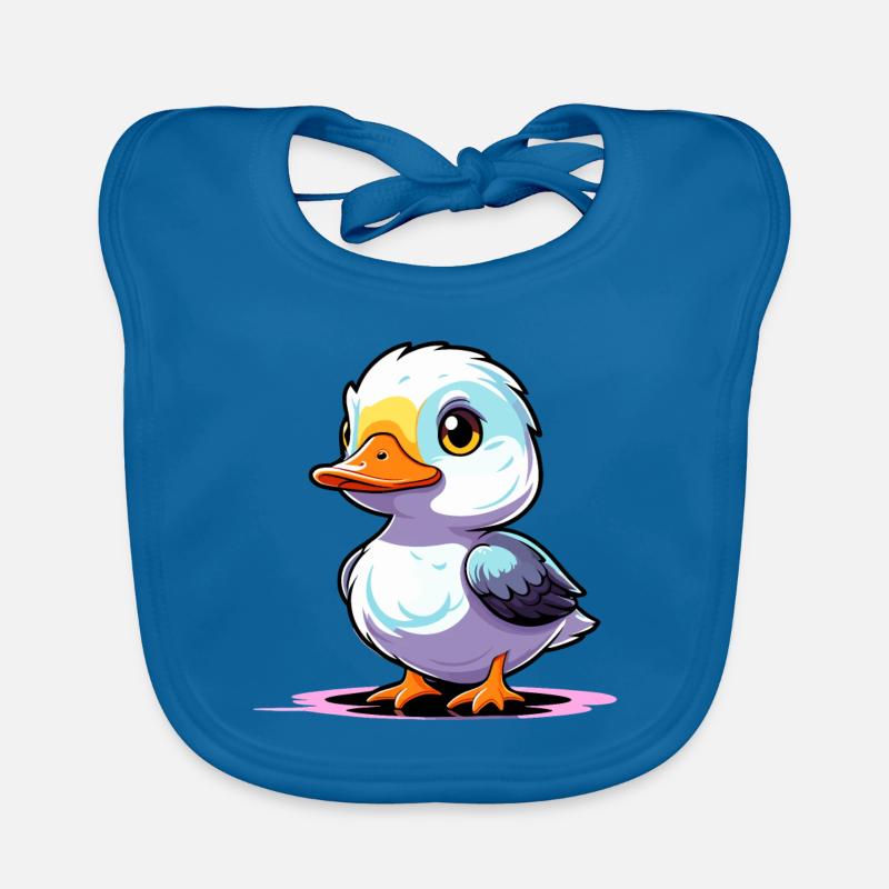 Duck Illustration Organic Baby Bibs