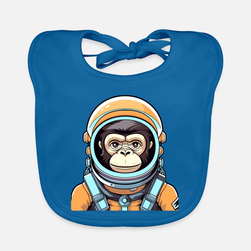 Illustration d’astronaute singe Bavoir bio Bébé