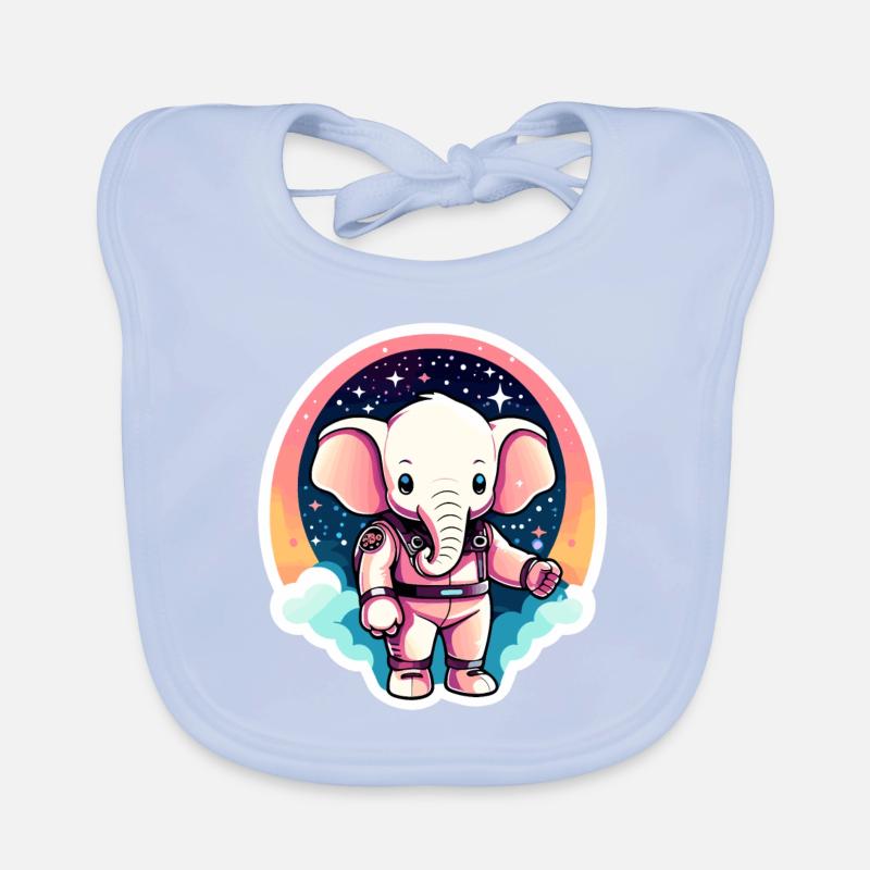 Illustration d’astronaute éléphant Bavoir bio Bébé