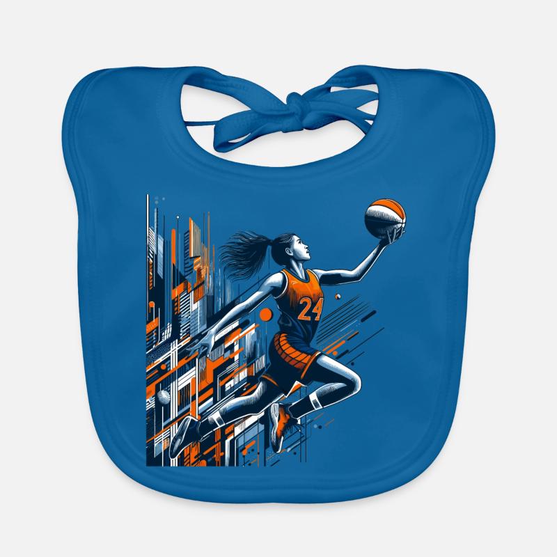 Conception de dunk de basket-ball femme - Bavoir bio Bébé - bleu paon