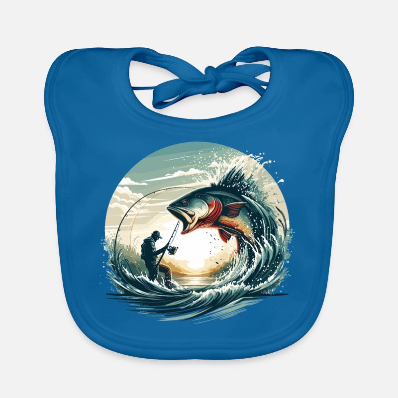 Pêche pêcheur dynamique cadeau Bavoir bio Bébé
