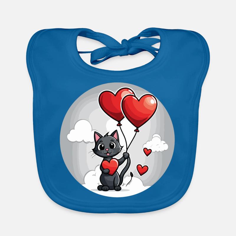Coeur de chat - Saint-Valentin Bavoir bio Bébé