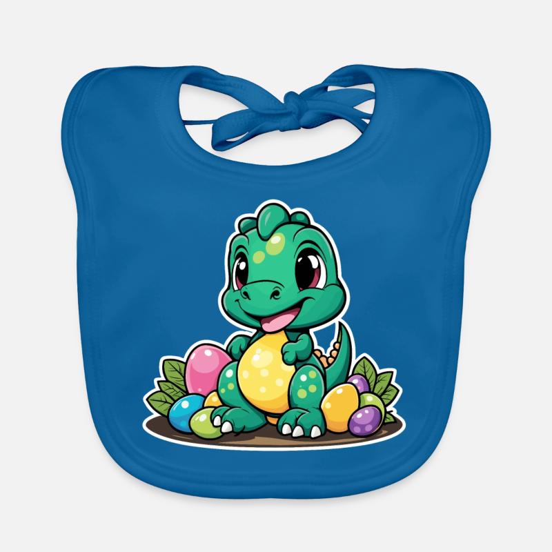 Dinosaur Easter Eggs Easter Organic Baby Bibs