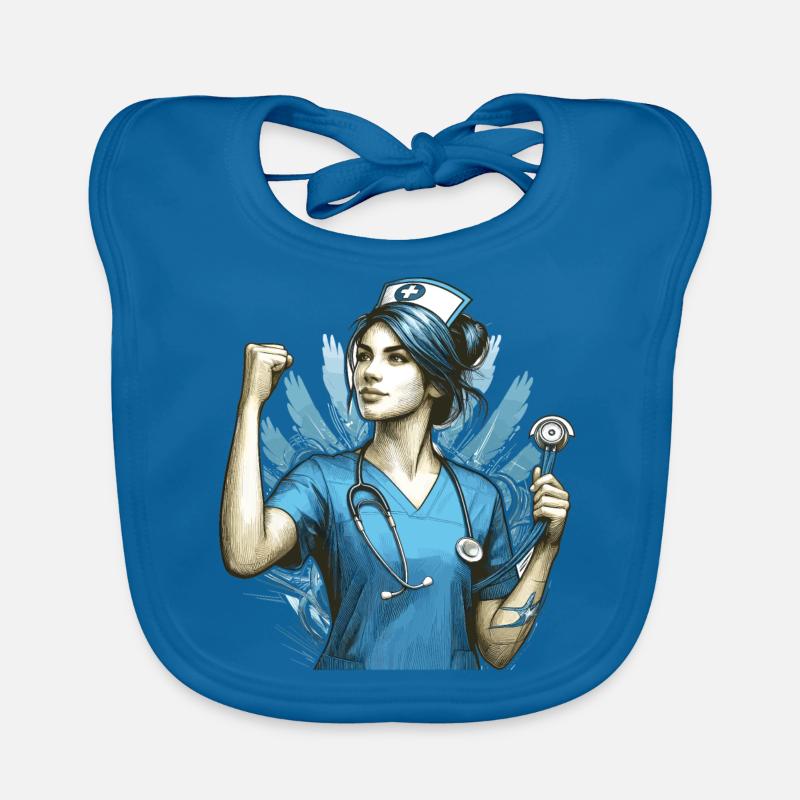 Krankenschwester Siegespose Geschenk Baby Bio-Lätzchen
