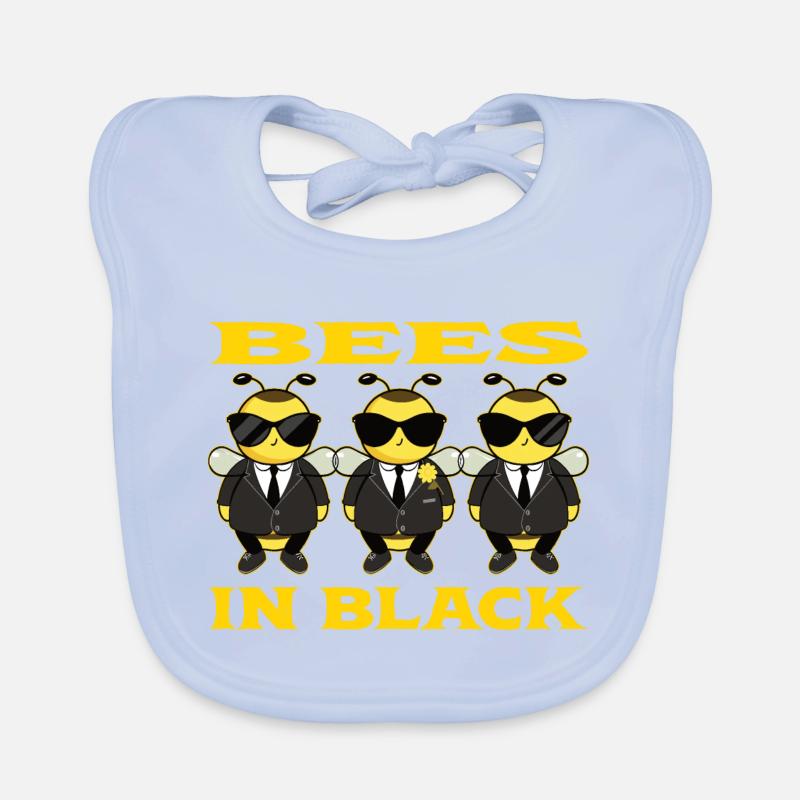 Bees In Black Organic Baby Bibs