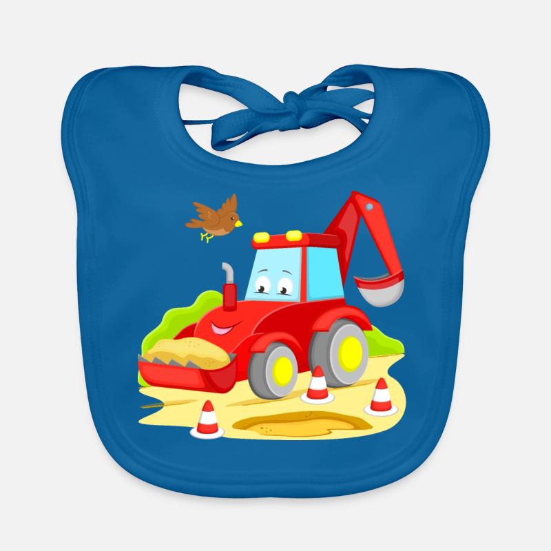 Tractor Excavator Organic Baby Bibs