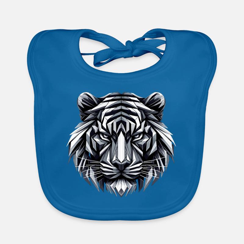 Tiger Head Geometric Geometry Gift Organic Baby Bibs