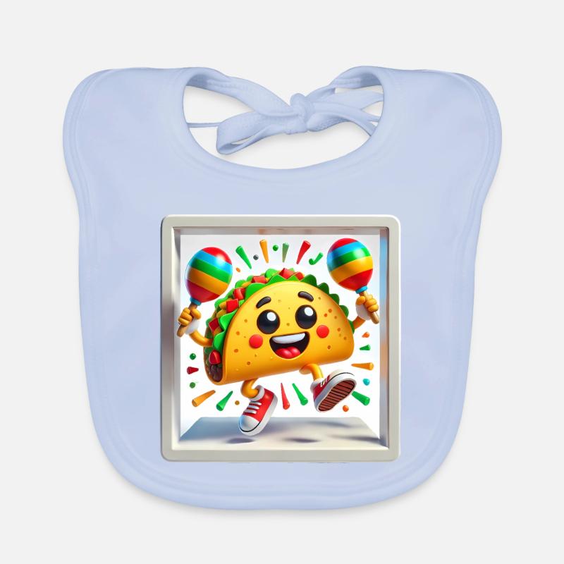 Dancing Taco with Maracas Fun Design Organic Baby Bibs