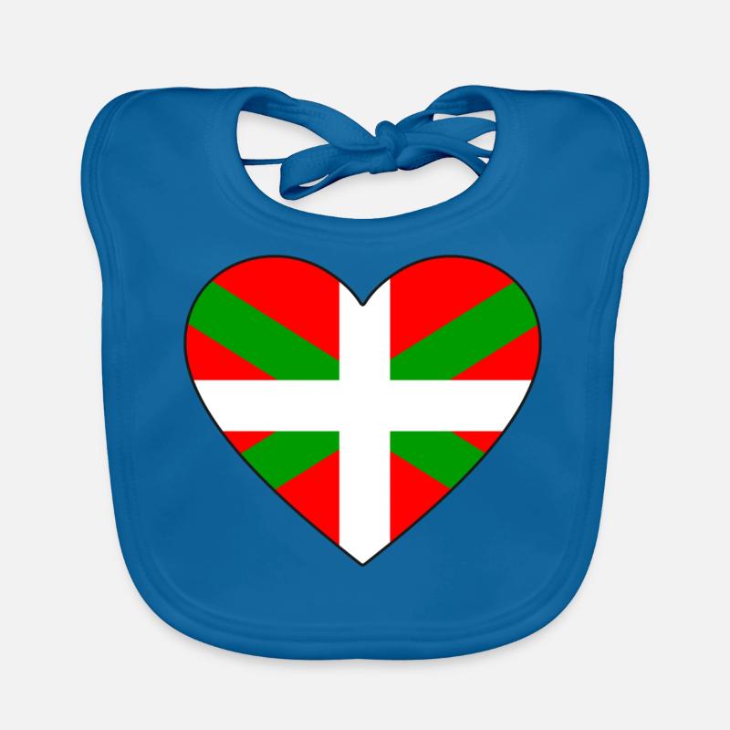 Drapeau basque coeur Bavoir bio Bébé