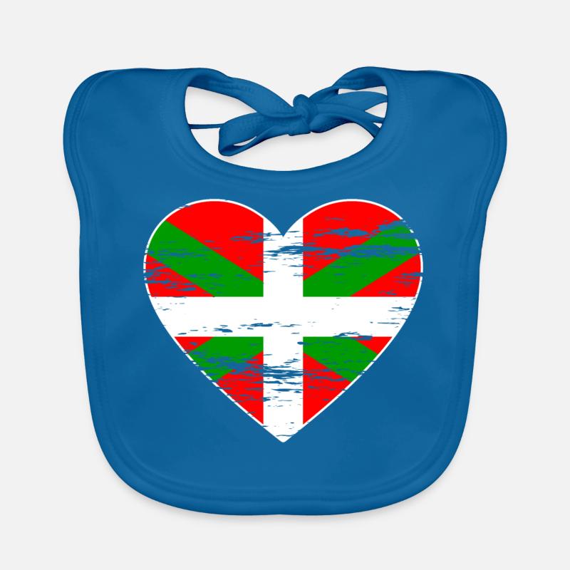 Basque flag heart used Organic Baby Bibs