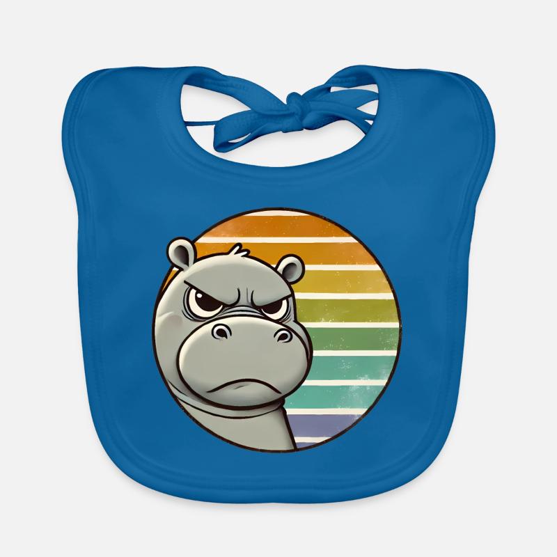Grumpy Hippo Retro Rainbow Design Bavoir bio Bébé