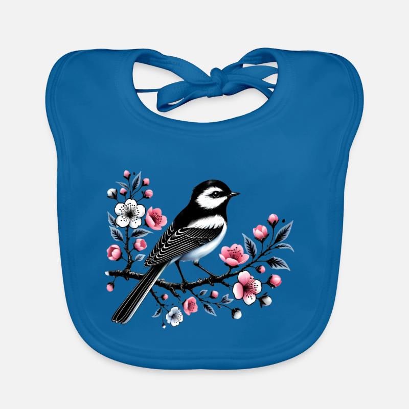 Chicadee auf blühendem Ast Design Baby Bio-Lätzchen