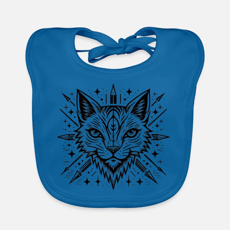 Fierce Double Wildcat Graphic Design Organic Baby Bibs