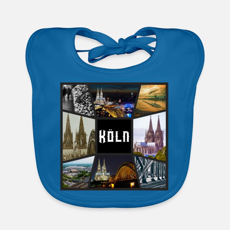 Cologne Skyline City Germany Collage Graffiti Organic Baby Bibs