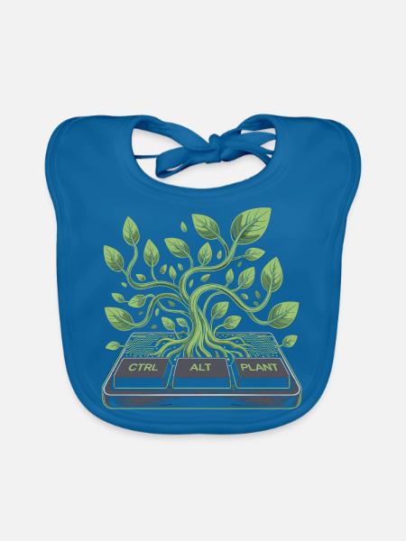 ctrl alt plant Garten Design - Baby Bio-Lätzchen - Pfauenblau - Vorne