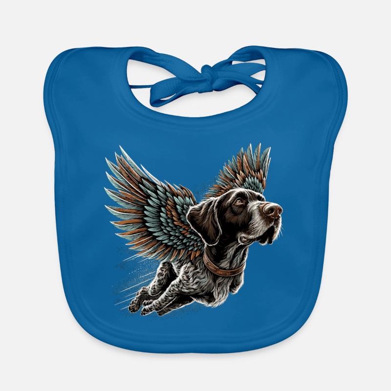 Super Dog German Wirehaired DD Pointer Gift Organic Baby Bibs