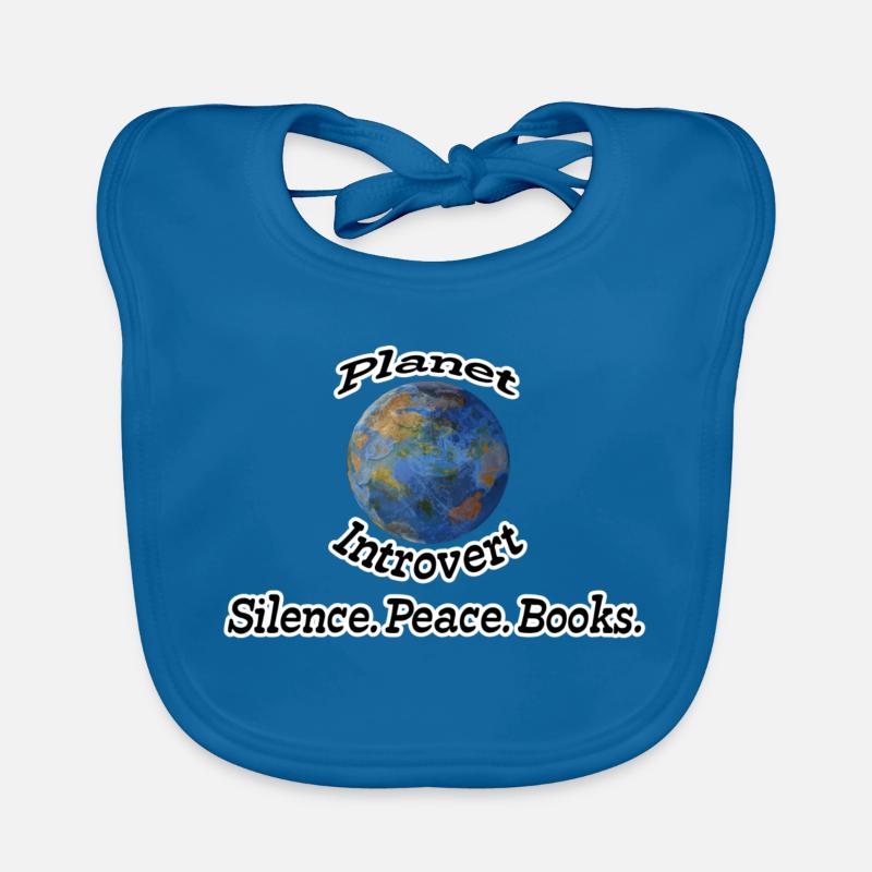 Planet Introvert Nerd, Fun, Geschenk Sprüche, Buch - Baby Bio-Lätzchen - Pfauenblau