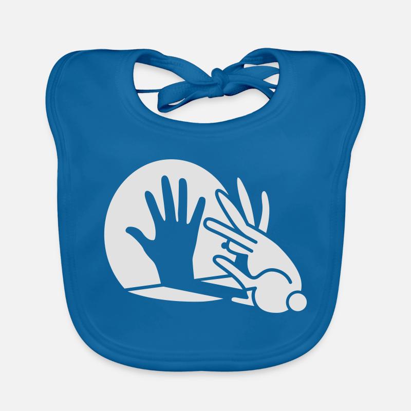 Chinese shadow, hand, rabbit, phosphorescent Organic Baby Bibs