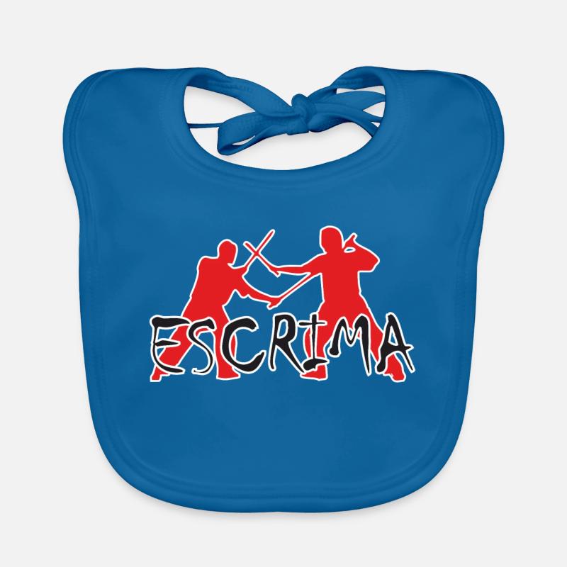 Escrima Sparring - Baby Bio-Lätzchen - Pfauenblau