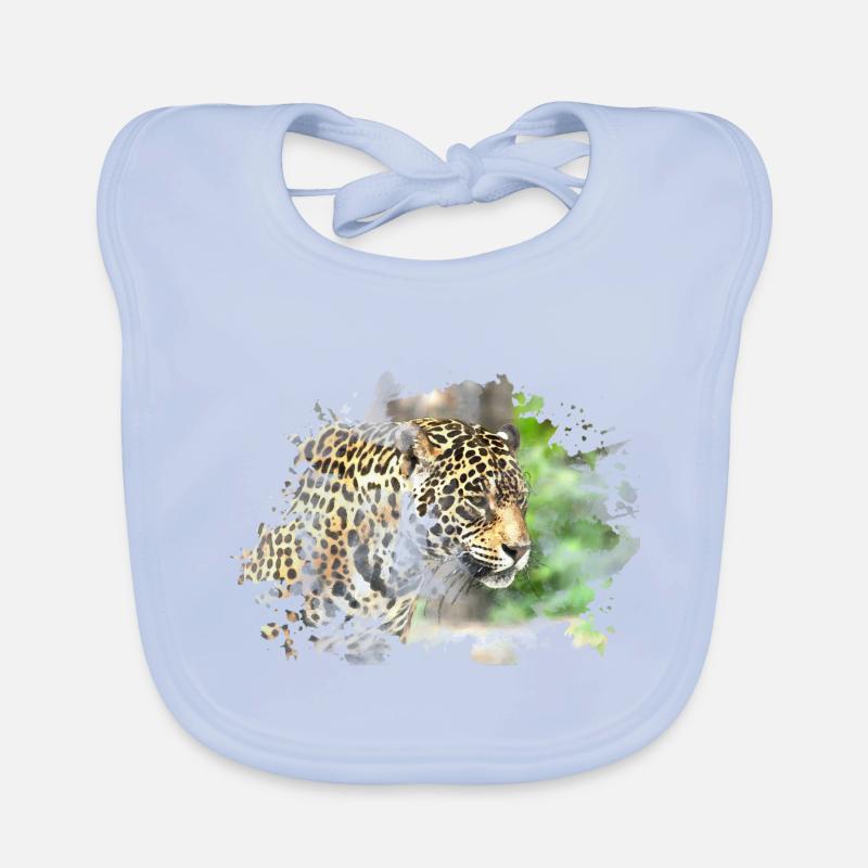 leopard Organic Baby Bibs