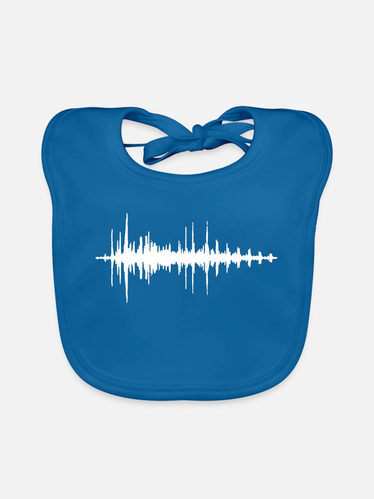 Audio Engineer Herzschlag-Hemd - Baby Bio-Lätzchen - Pfauenblau - Vorne