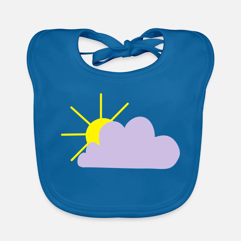 Sun peeks out from behind the cloud Organic Baby Bibs
