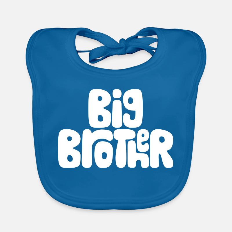Grand frère - Bavoir bio Bébé - bleu paon