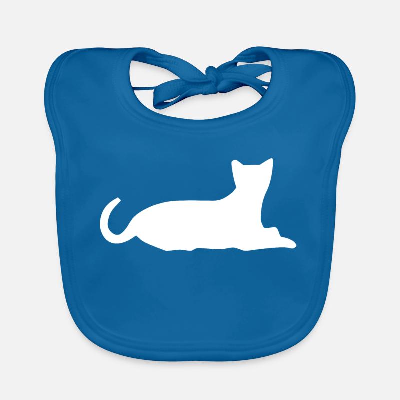 chat chat chat chat chat - Bavoir bio Bébé - bleu paon