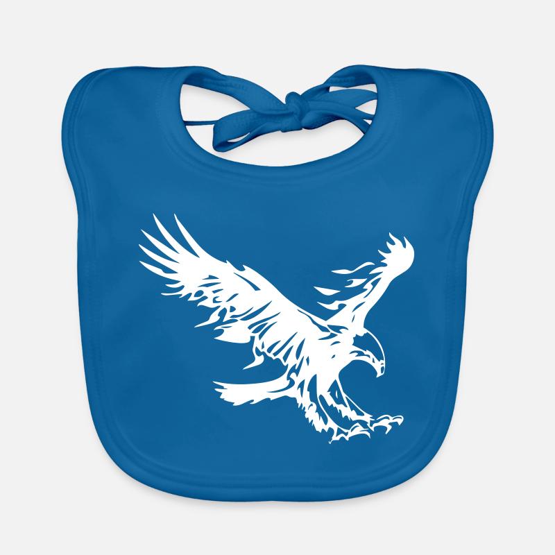 Flammender Adler - Baby Bio-Lätzchen - Pfauenblau