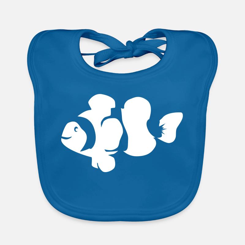 Poisson-clown - Bavoir bio Bébé - bleu paon