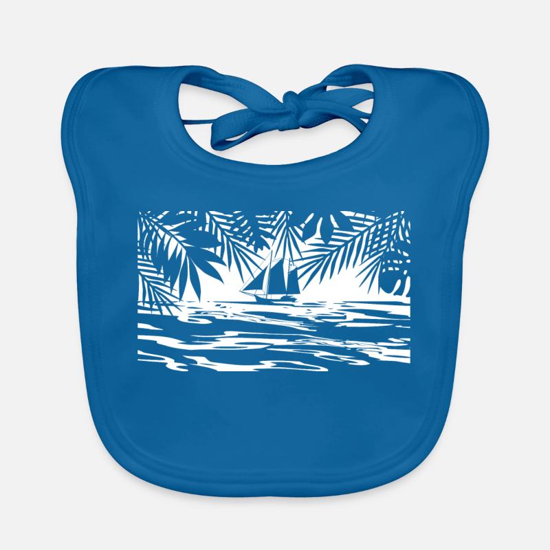 Caribbean, island, ship Organic Baby Bibs