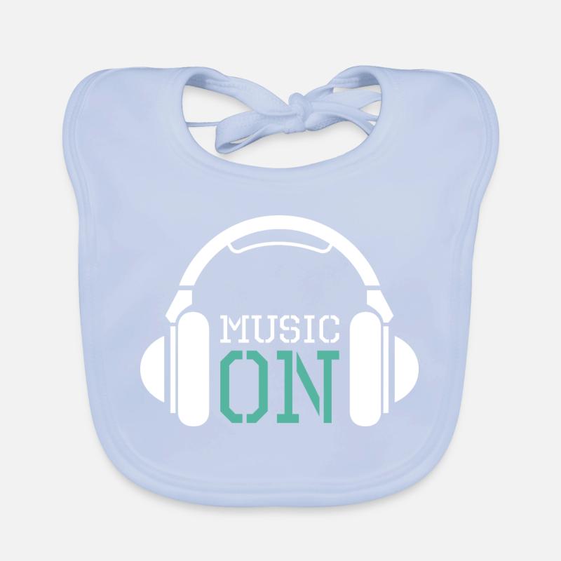 Kopfhörer Musik Liebe DJ Techno Hip Hop Logo icon Baby Bio-Lätzchen