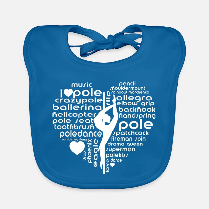 Conception de la silhouette de mots en forme de cœur pour danse au poteau - Bavoir bio Bébé - bleu paon