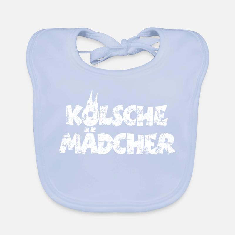 Kölsche Mädcher (Vintage/Weiß) Mädchen aus Köln Baby Bio-Lätzchen