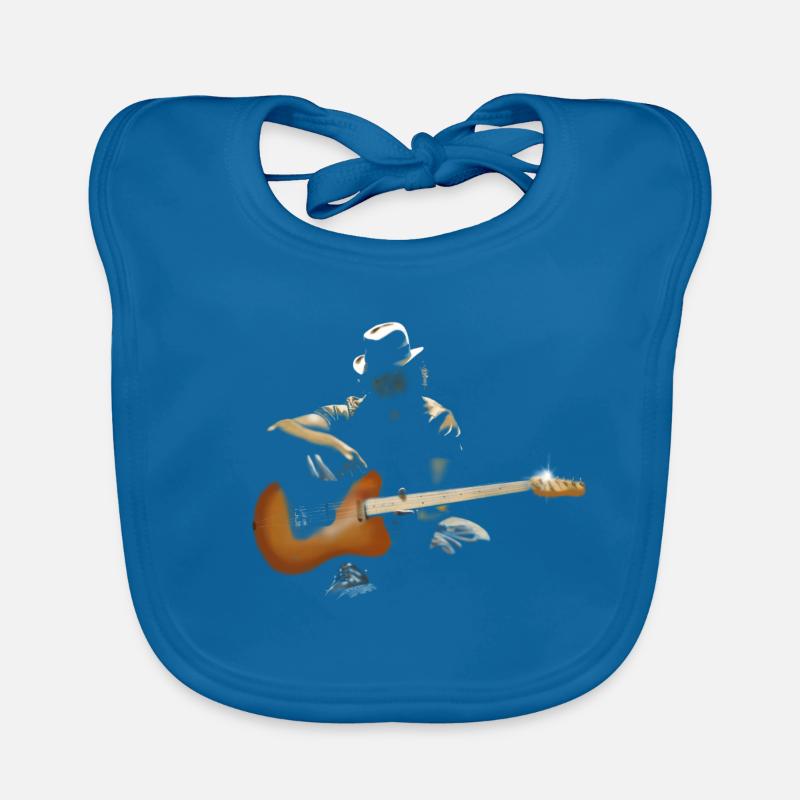 Gitarrist - Baby Bio-Lätzchen - Pfauenblau