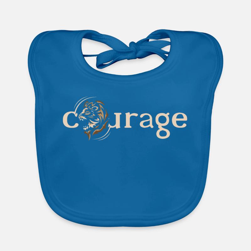 Courage Courage Lion Motivation Force Strength Logo Bavoir bio Bébé