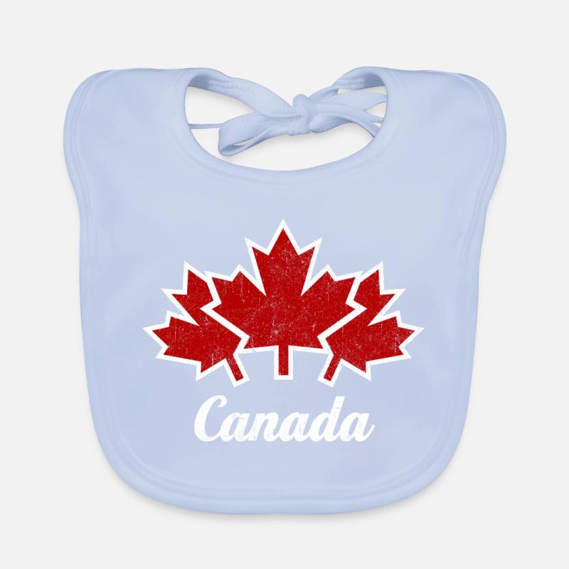 CANADA, CANADA 3 FEUILLES MAPLE UTILISÉES Bavoir bio Bébé