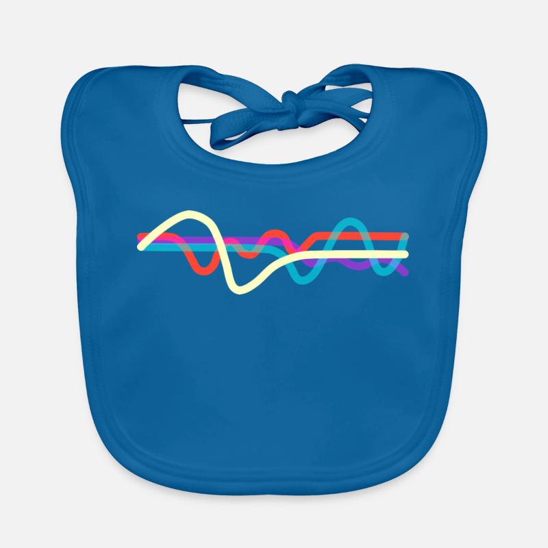 Lines - Baby Bio-Lätzchen - Pfauenblau