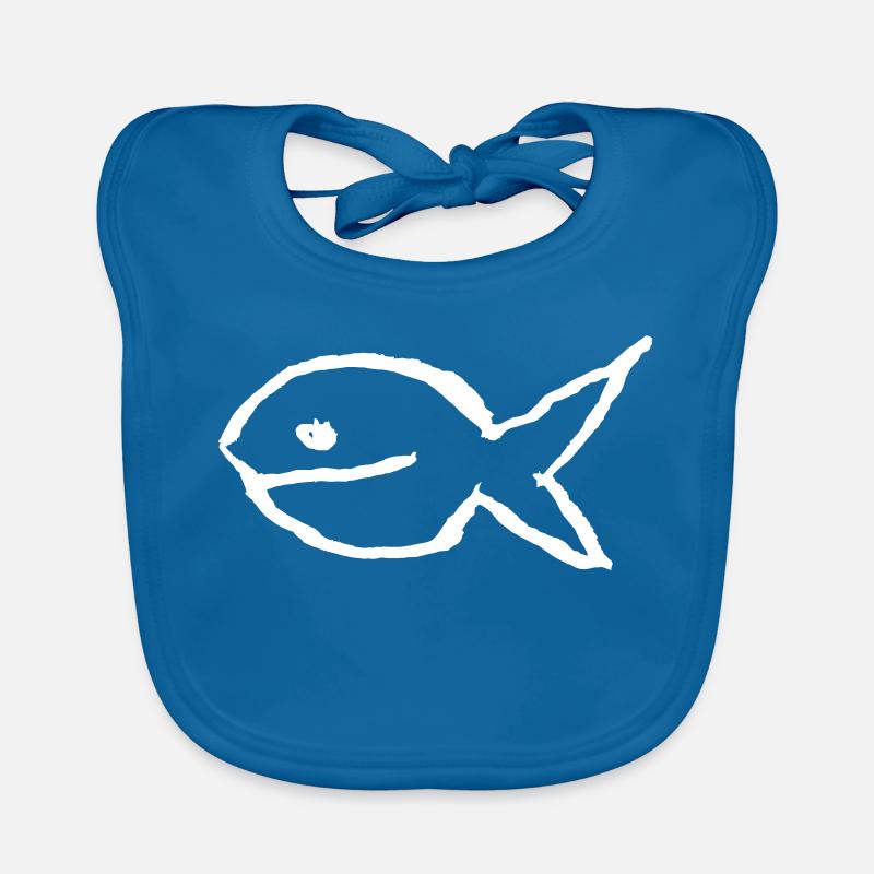 Fish - minimal vector illustration Organic Baby Bibs