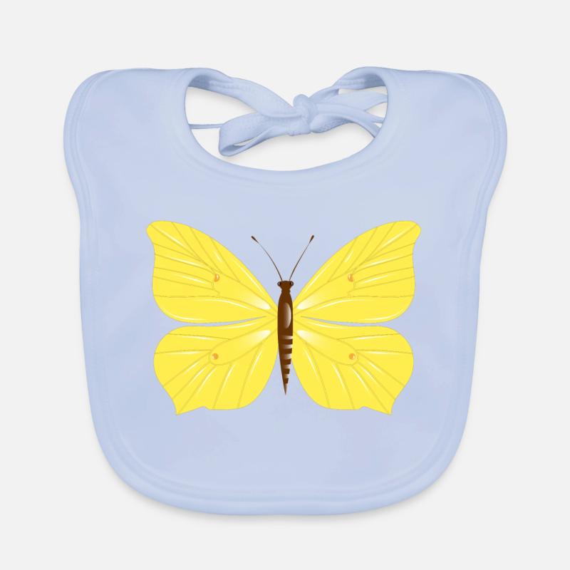 Lemon butterfly butterfly drawn by hand Organic Baby Bibs