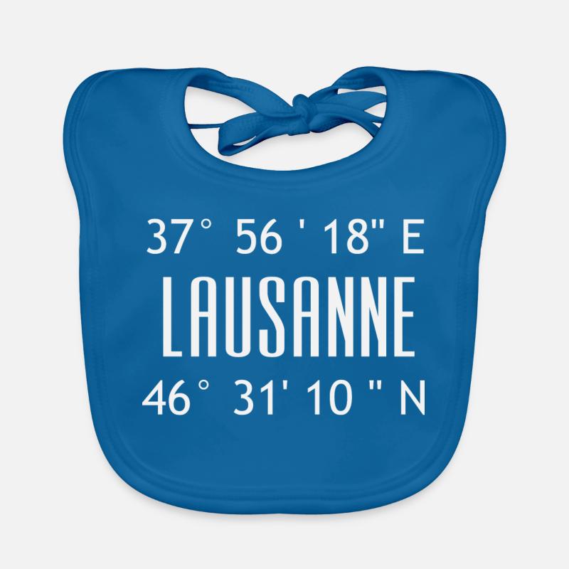 Coordonnées Lausanne typographique Bavoir bio Bébé