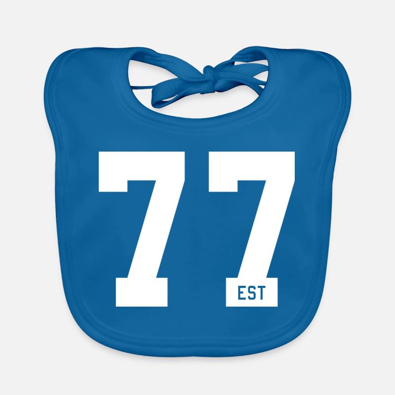 77 EST – Bold Typo & Foundation Style Organic Baby Bibs