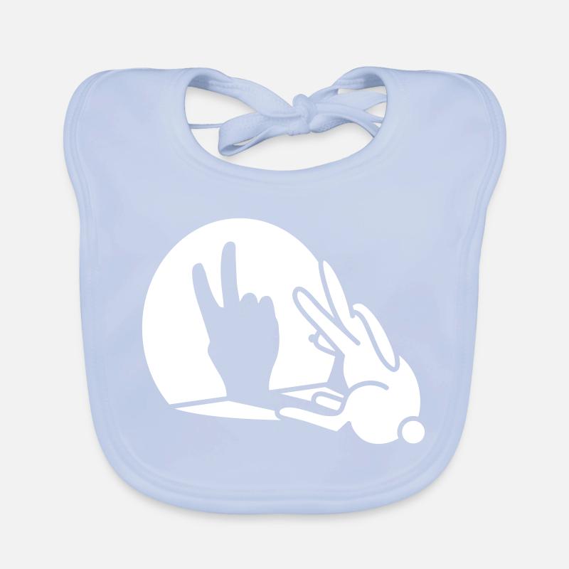 Rabbit shadow hand birthday two 2 years Organic Baby Bibs
