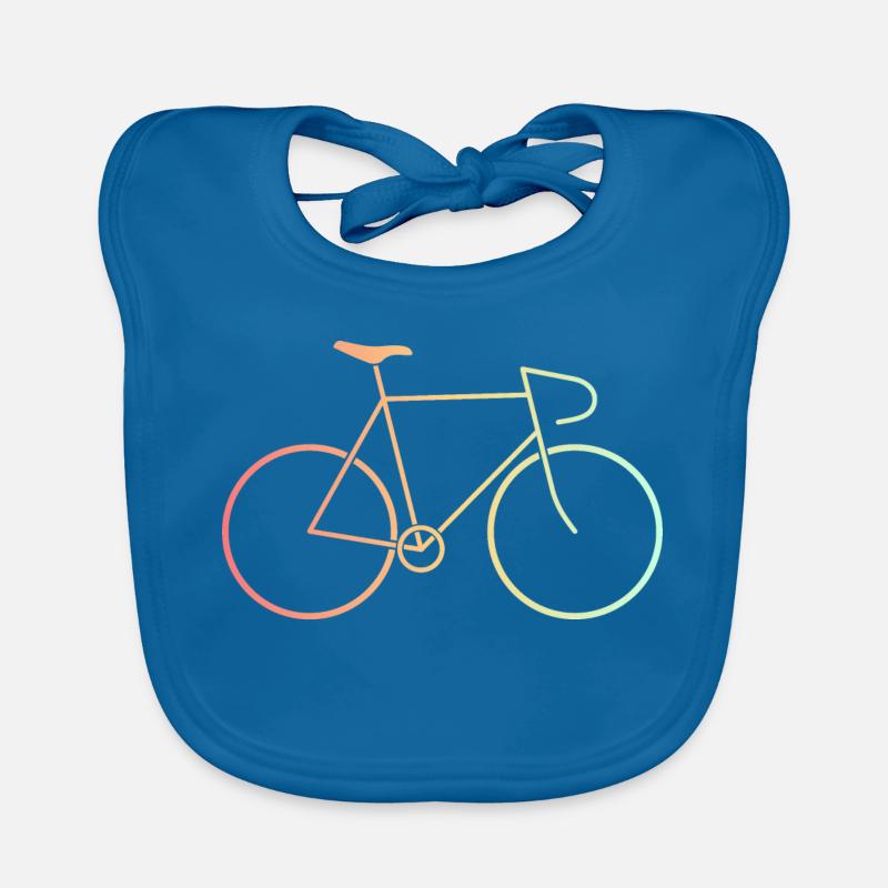 Vélo de course coloré - Bavoir bio Bébé - bleu paon
