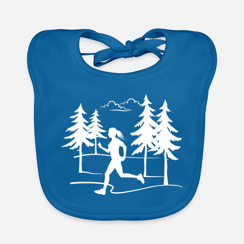 Coureuse Jogging marathon course en forêt course tout-terrain Bavoir bio Bébé
