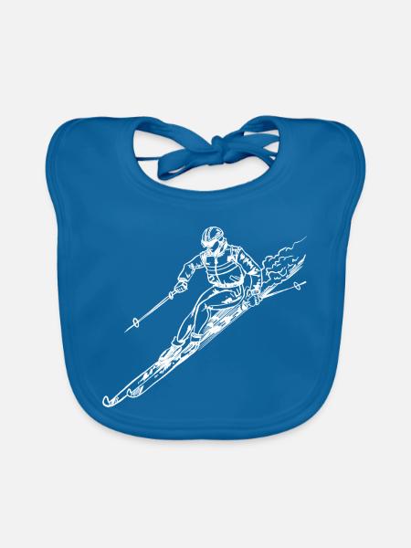 Ski - Baby Bio-Lätzchen - Pfauenblau