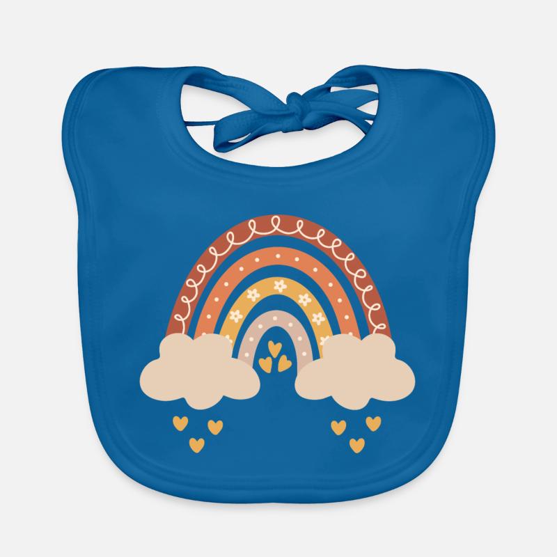 Boho arc-en-ciel tons naturels bébé bébé douche cadeau Bavoir bio Bébé