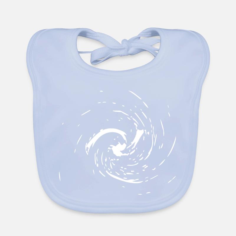 Abstract Vortex / Line / White / Pattern Organic Baby Bibs